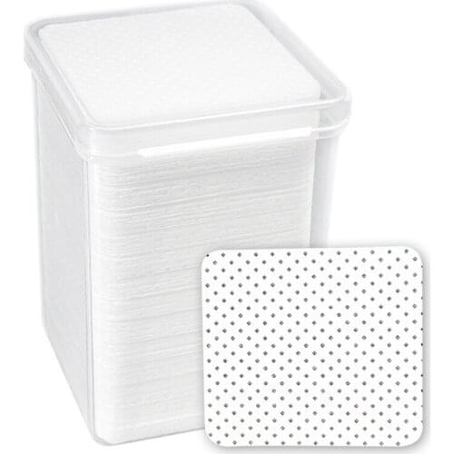 200Pcs Glue Bottle Mouth Cleaning Wipe Cotton Lint-Free Paper Wipes Eyelash Extension Glue Remover Pads Makeup Tools With Box