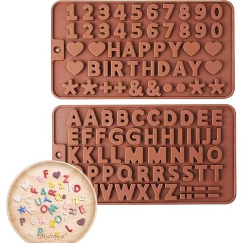 Cream Cake 26 Alphabet Number Decorating Tools DIY Chocolate Mold Pastry Cake Design Silicone Mold Baking Accessories Wholesale
