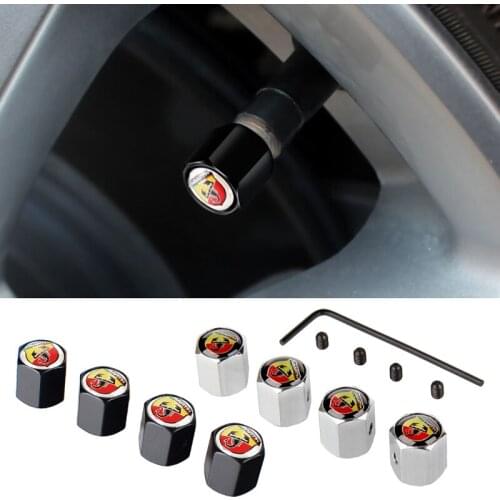 Car Styling Wheel Tire Valve Stems Caps Anti-Theft Cover For Abarth Fiat 500 Punto Stilo Bravo Ducato Freemont 124 600 Panda Ege