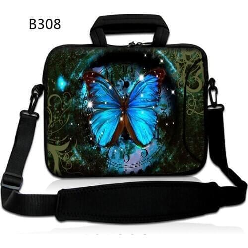 Blue Butterfly Laptop Bag 13.3 14 15.6 Notebook Bag Sleeve Case For Macbook Air Pro 13 15 Cover Shoulder Handbag Briefcase Bag