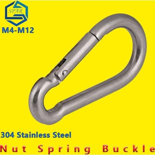 Lock Buckle Rope Buckle Nut Spring Buckle Carabiner Chain Connection Buckle Belt Mother Nut Spring Buckle 304 Stainless Steel