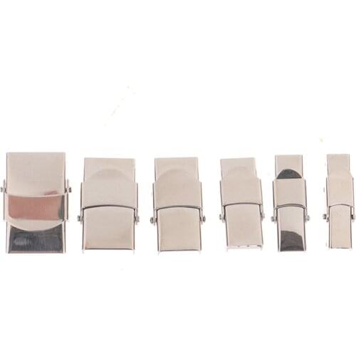 10pcs/lot Stainless Steel Clasp Crimp Jaw Hook Watch Band Clasp For Leather Silicone Bracelet Jewelry Making Connect Lace Buckle