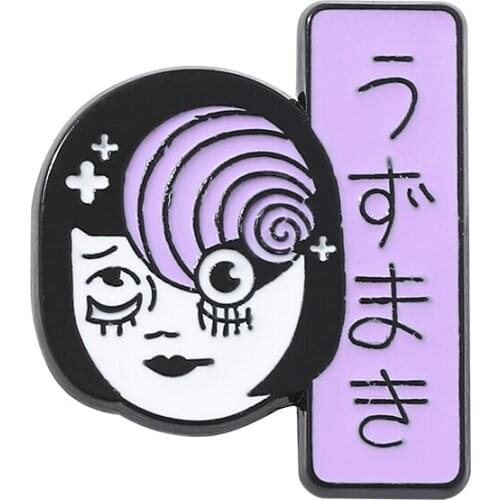 Famous Japanese Horror Manga Manga Badge Junji Ito Inspiration Personality Trend Simple Fashion Ladies Brooch Jewelry