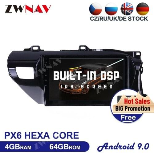 10 Inch PX6 HD screen Android 9 Car Multimedia Player For Toyota Hilux RHD 2015-2020 car GPS Navi WIFI BT Radio stereo head unit