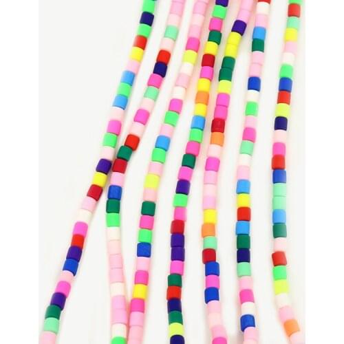 10 Strand Fashion Polymer Clay Round Bead Mix Color Round Beaded Accessories necklace Colorful Bead DIY Jewelry Beaded 9984