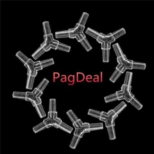 10pcs Plastic Air Line Hose 3 Way Tees Connector Adapter Divider Aquarium Fish Tank T Fitting Joiner Part