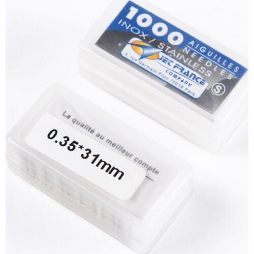 1000pcs/box Packaged Aiguilles Jet High Grade Professional Loose Tattoo Needles 0.35 mm X31 mm 10 Boxes/lot