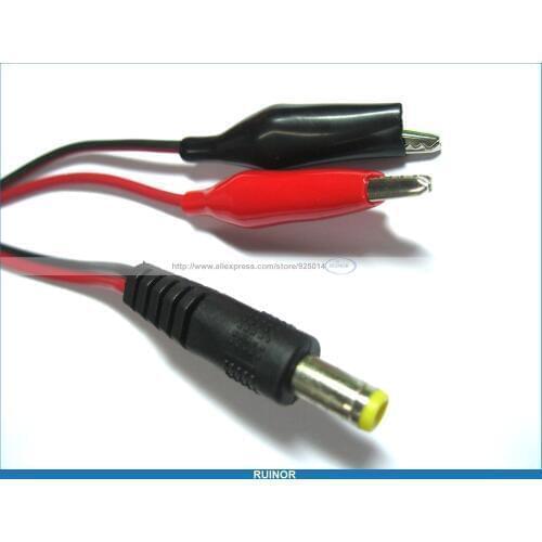 20 Pcs DC Power 5.5 x 2.1mm Male Plug Connector to Dual Alligator Clip Cable