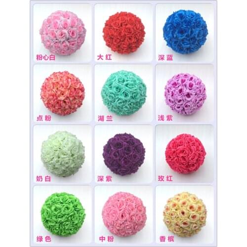 20cm Silk Rose Pomander Red Flower Ball Bridal Wedding Decor Favor Party Kissing Balls Wedding bouquet Free Shipping 4pcs/lot