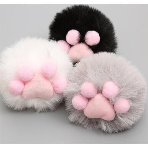 3PCS Pet Toy Ball Fuzzy Lovely Pet Paw Cat Bite Toy Catnip Toy Cat Ball Toy