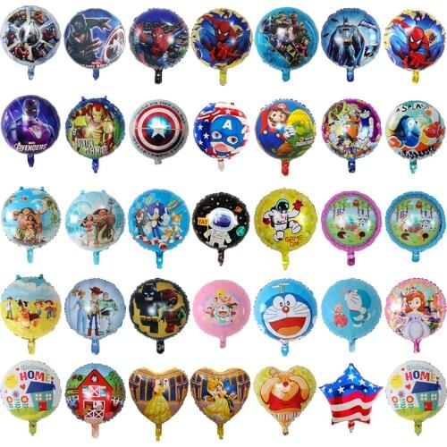 50pcs 18inch Marvel Captain America Spiderman Video Game Foil Balloons Baby Shower Decoration Birthday Party Decor Kids Toy