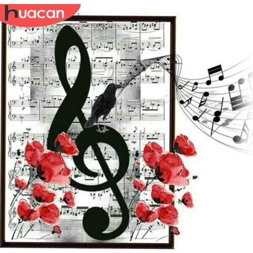 HUACAN 5D Diamond Painting Music Full Square/Round Diamond Embroidery Scenery Sale Home Decor