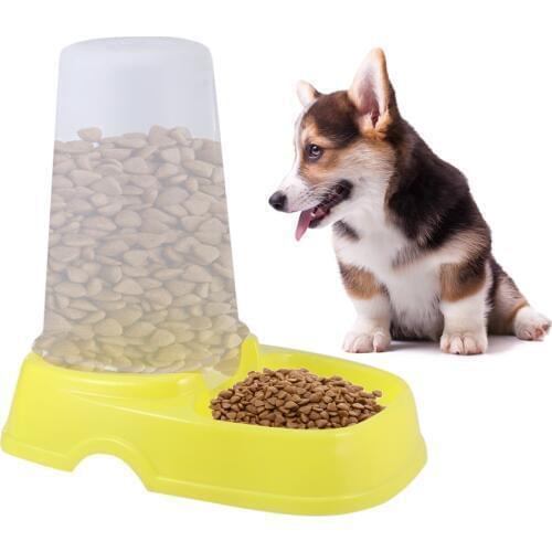 Pet Automatic Feeder Dog Cat Food Bowl Removable Plastic Kitten Puppy Feeding Dish Dispensers For Small Medium Cats Dogs