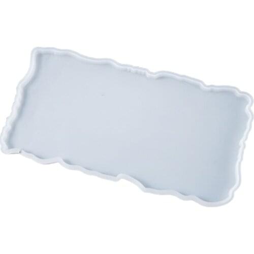 D2TD Crystal Epoxy Resin Tray Mold Fruit Plate Cup Mat Crafts Casting Silicone Mould