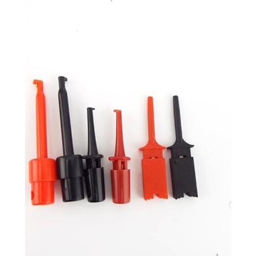 3 size Test Hook Clip Probe red black round flat Electronic Testing Hooks for Logic Analyzers Crocodile Clip electric Connection