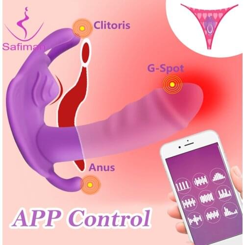 Wear Dildo Butterfly Vibrator Sex Toys for Couple Orgasm Masturbator APP Wireless Remote Dildo Vibrators for Women Panties