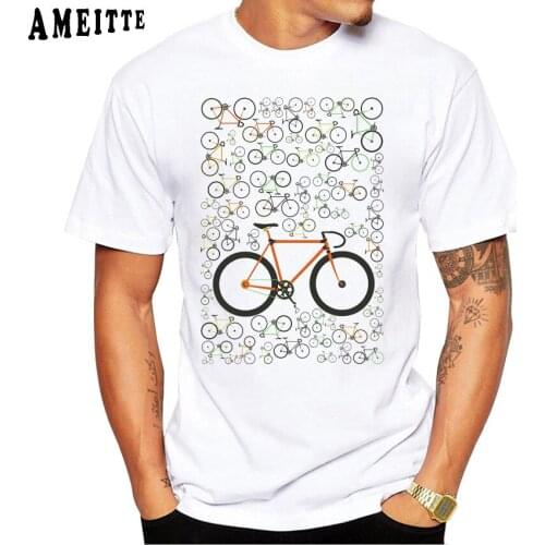 New Summer Men Short Sleeve Cycling Tourism Cyclo-Cross T-Shirt Bikes Sport Casual Tops Anatomy Bicycle Deconstructed Print Tees