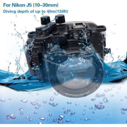 Mcoplus 40M/130ft Waterproof (IPX8) Camera Underwater Housing Waterproof Shell Case For Nikon J5 10-30mm Lens