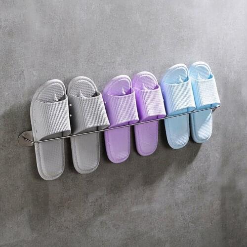 Slipper Rack Bathroom Towel Bar Metal Bathroom Wall Holder Shelf Storage Rack Home Bathroom Accessories