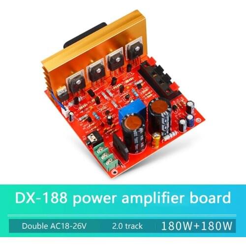 Power Amplifier Audio Board 180W+180W 2.0 Channel FET Speaker Amplifier Sound Preamplifier Dual AC18V-26V with Fan