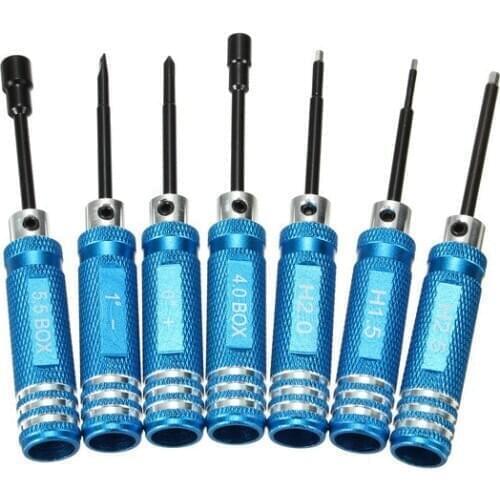 7PCS Black/Blue Stainless Steel Hex Screwdriver Screwdriver Kit Repairing Hand Tool