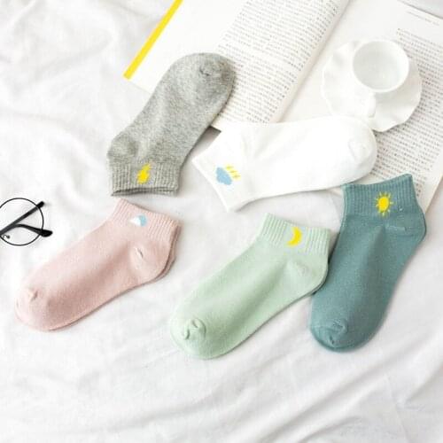 5 Pairs Women Comfortable Stripe Cotton Candy Color The Weather Short Socks Female Slippers Casual Ankle Socks High Quality New