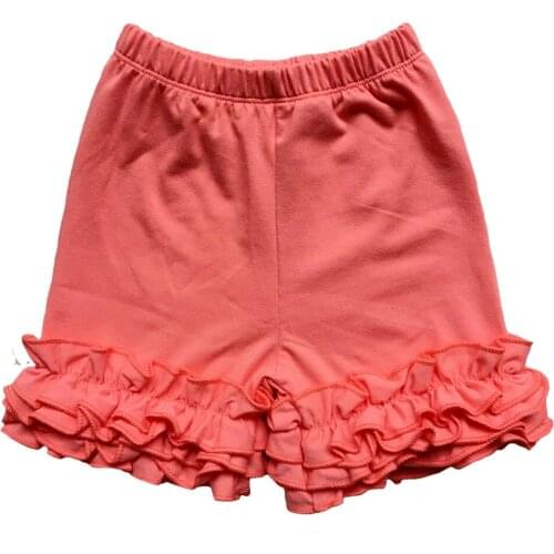Spring Color Summer Solid color Shorts baby girls ruffle icing cotton shorts