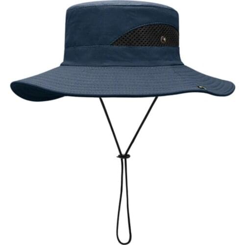 Outdoor Professional Fishing Sun Cap Wide Eaves Anti-UV Women Barrel Summer Hiking Camping Hat Solid Color