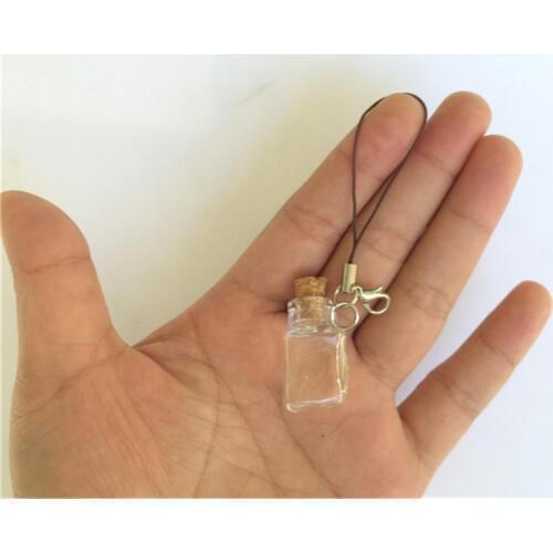 Empty Arts Small Perfume Vials Charms DIY Cute Key Chains Mini Glass Bottles With Corks 10 pcs 15x24x6 mm