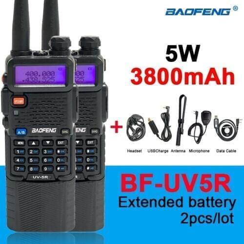 2020 Baofeng UV-5R 3800mAh Walkie Talkie 10KM Long Distance Dual Band BF UV 5R Extended Battery 2Way Ham Radio UHF VHF UV5R New