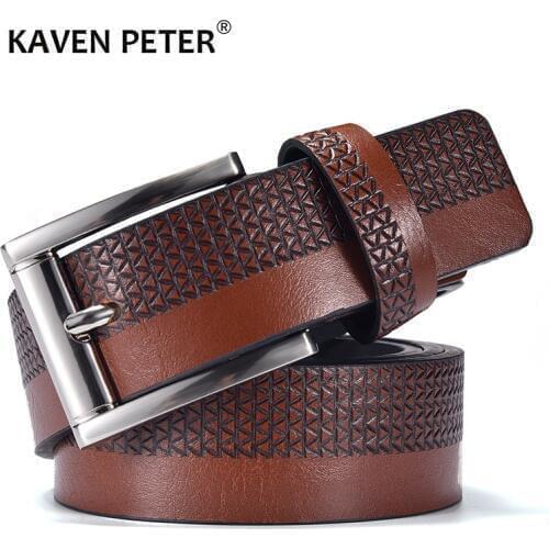 Fashion Men Leather Belt For Jeans Luxury Designer Belts Casual Strap Male Pin Buckle High Quality Brown Black Blue Color