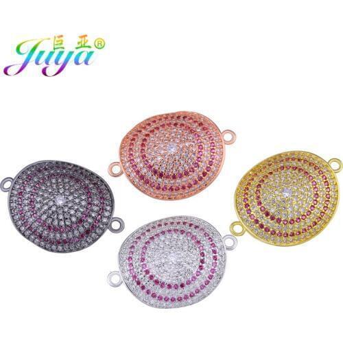 Juya Handmade Luxury Jewelry Material DIY Fashion Greek Evil Eye Charms Connectors Accessories For Needlework Jewelry Making