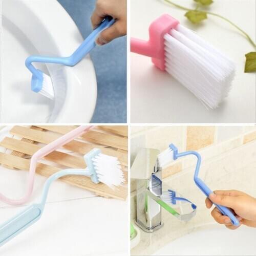 Toilet Rim Edge Brush Bow Curved Flush Passage Brush Bathroom Cleaning Supplies