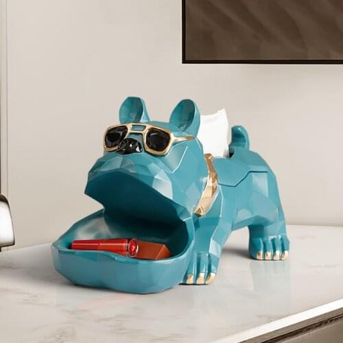 Modern Room Ornaments Resin Art Dog Statues For Home Decor Kitchen Bedroom Storage Box Desk Tissue Boxes Desk Organizer