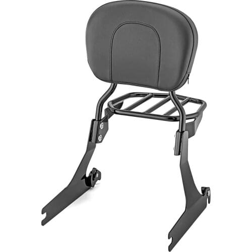 Passenger Backrest Sissy Bar+Luggage Rack Large Pad Steel With Powder Coated Black For Harley 2010-2017 Dyna Wide Glide FXDWG