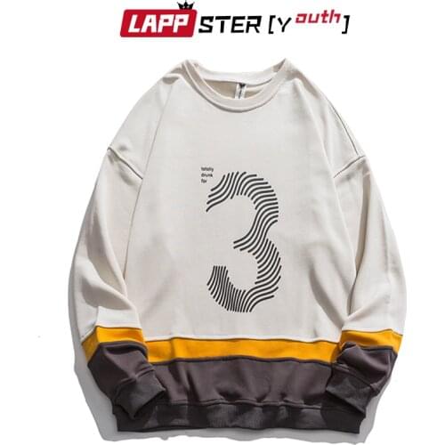 LAPPSTER-Youth Men Pathchwork Oversized Hoodies 2021 Pullover Mens Harajuku Korean Fashions Hoodies Japanese Streetwear Clothing