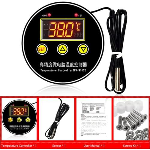 ZFX-W1602 Digital Temperature Controller Intelligent Heating Cooling NTC Sensor Control Thermostat Switch Stable Performance