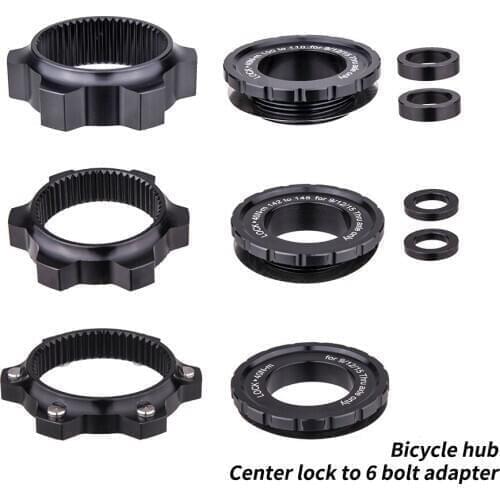 Bicycle Hub Center Lock Adapter to 6 Bolt Disc Brake Boost Hub Spacer 15x100 to 15 x 110 Front Rear Washer 12x148 Thru Axle