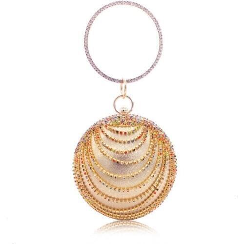Bling Rhinestone Tassel Ball Bag Women Evening Day Clutch Colorful Crystal Pearl Ball Shaped Handbag Wedding Chain Shoulder Bag