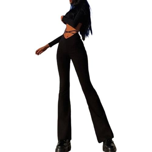 Female Trousers, Adults Solid Color High Waist Bell-Bottomed Pants for Spring Fall, White/Black/Purple/Green, XS/S/M/L