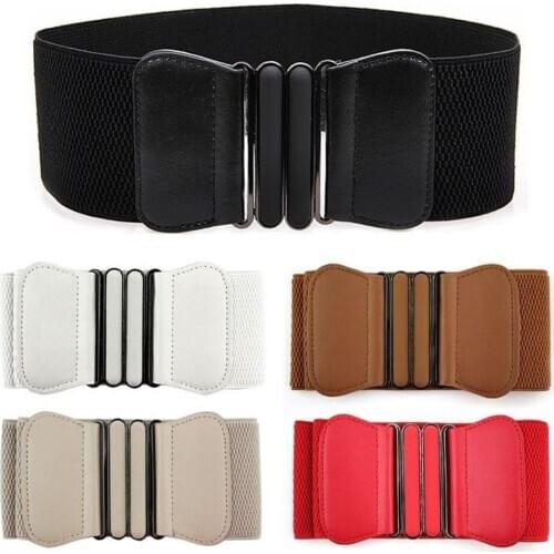 Ladies/Girls Waist Elasticated Wide Fashion Buckle Belts Belt Elastic Cat Walk