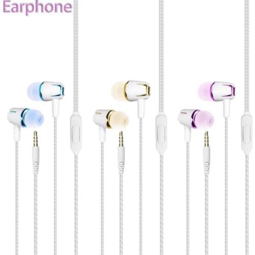 1pcs With Microphone Straight-inserted In-ear Earphone Portable Line Control With Wheat Sports Weat-proof Wired Earphones