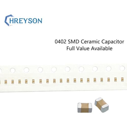 100Pcs 0402 SMD Capacitor Electronics Sets 0.1pF-100pF 5% 1005 10pF 22pF 27pF 47pF 50V 0R1C 220J MLCC Full Value Available DIY