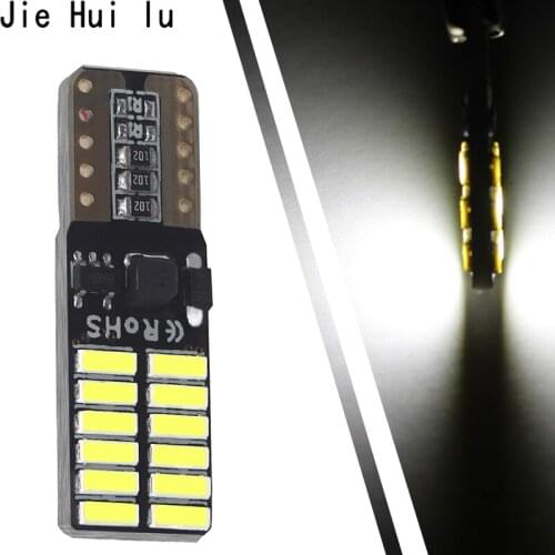 100 piece Super bright LED T10 canbus no error 4014 24 SMD 24smd 24LED car light 12V w5w auto cob clearance bulbs door