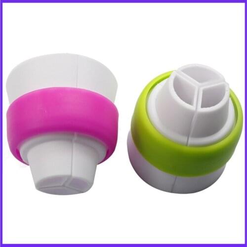 2pc Big Coupler Cream Pastry Bag Converter 3 Hole 3 Color Cream Piping Bag Nozzle Converter Cup Cake Icing Decorating Tools