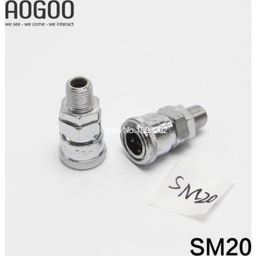 2PCS/lot C Type Pneumatic Fast Connector Nipple Male Adaptor SM20 RC1/4