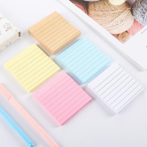 2020 New 80 Pages Soild Color Memo Pad DIY Kawaii Stationery School Stationery Set Office Supplies Notepad Cute Sticky Notes