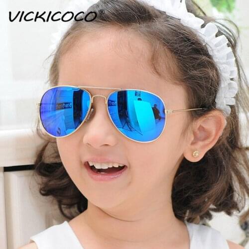 2021 Classic Pilot Sunglasses Girls Boys Colorful Mirror Children Glasses Metal Frame Kids Travel Shopping Eyeglasses UV400