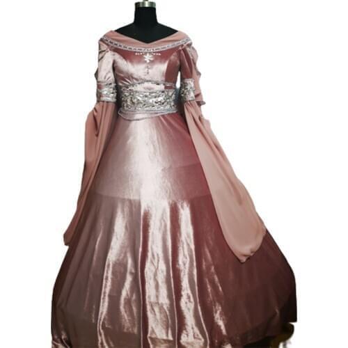 2021 New pink victorian Halloween Cosplay dress Colonial Georgian Renaissance Gothic Historical dress D-657