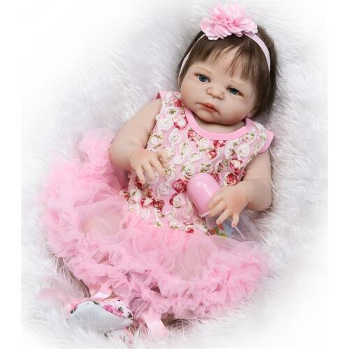 22inch 55cm Full silicone Vinyl Princess Toddler Babies Dolls modeling Girls Birthday Gift Present Child Play House Toy doll